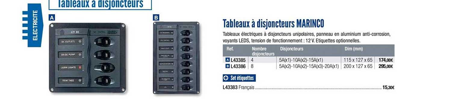tableaux à disjoncteurs marinco