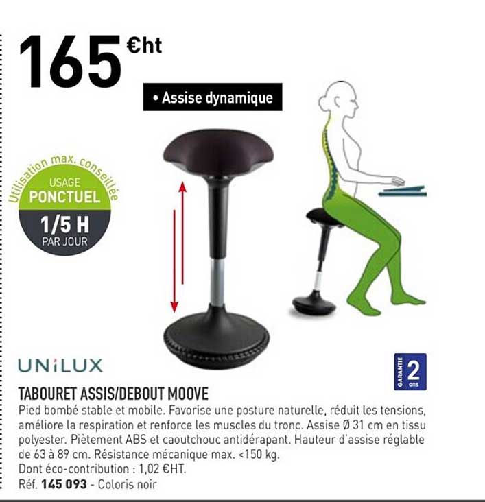 tabouret assis-debout moove unilux