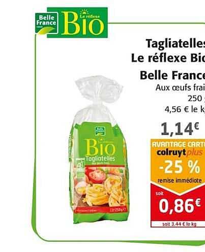 tagliatelles le réflexe bio belle france