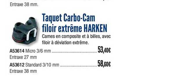 taquet carbo cam filoir extrême harken
