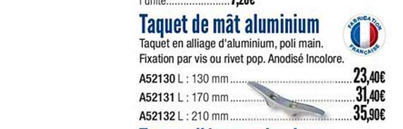 taquet de mât aluminium