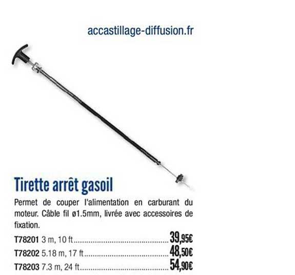 tirette arrêt gasoil
