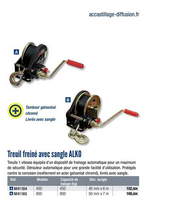treuil freiné avec sangle alko