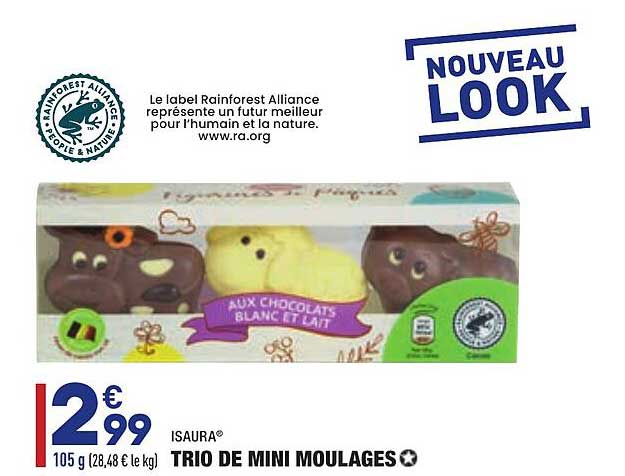 trio de mini moulages isaura
