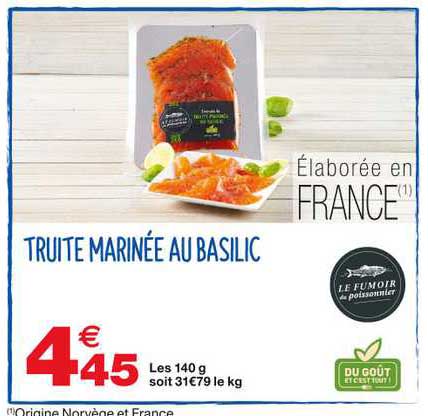Truite Marinée Au Basilic