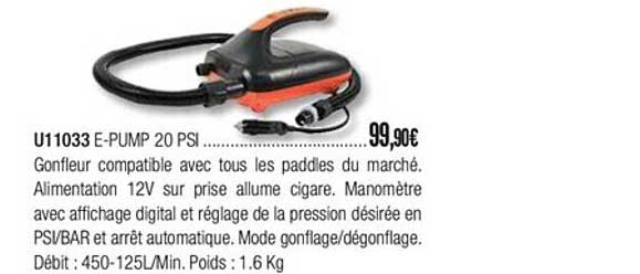 u11033 e pump 20 psi