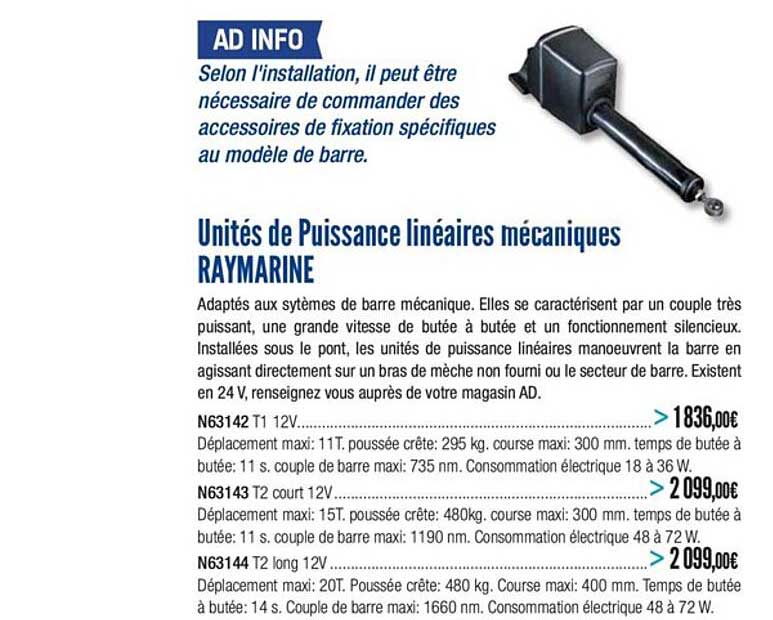 unités de puissance linéaires mécaniques raymarine