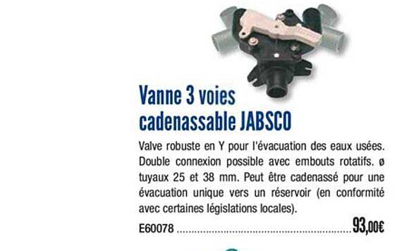 vanne 3 voies cadenassable jabsco