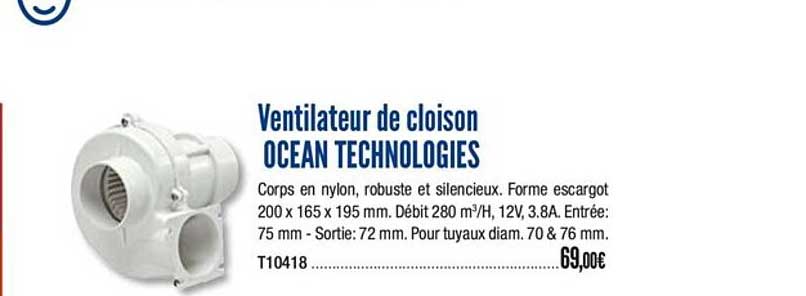 ventilateur de cloison ocean technologies