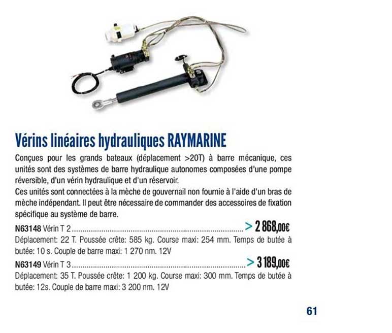 vérins linéaires hydrauliques raymarine