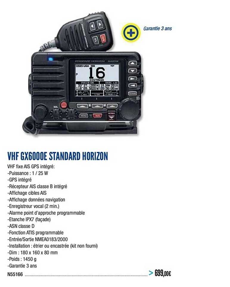vhf gx6000e standard horizon
