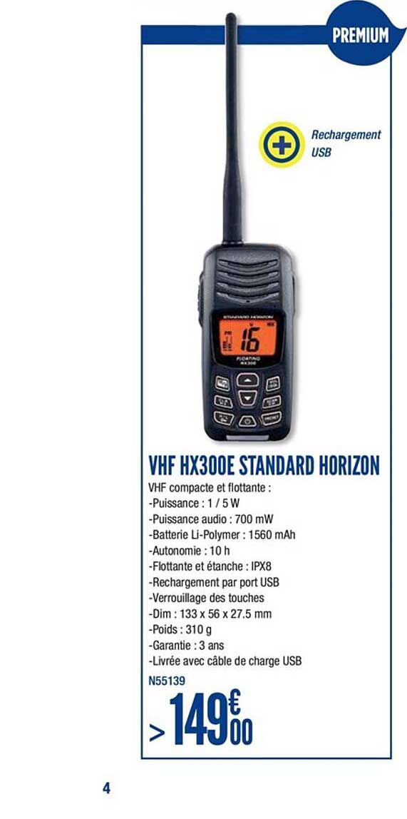 vhf hx300e standard horizon