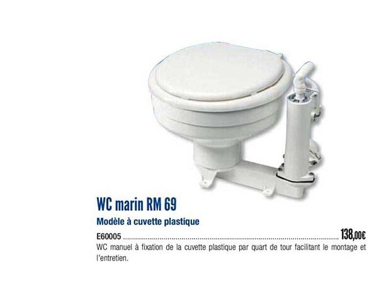 wc marin rm 69 modèle à cuvette plastique