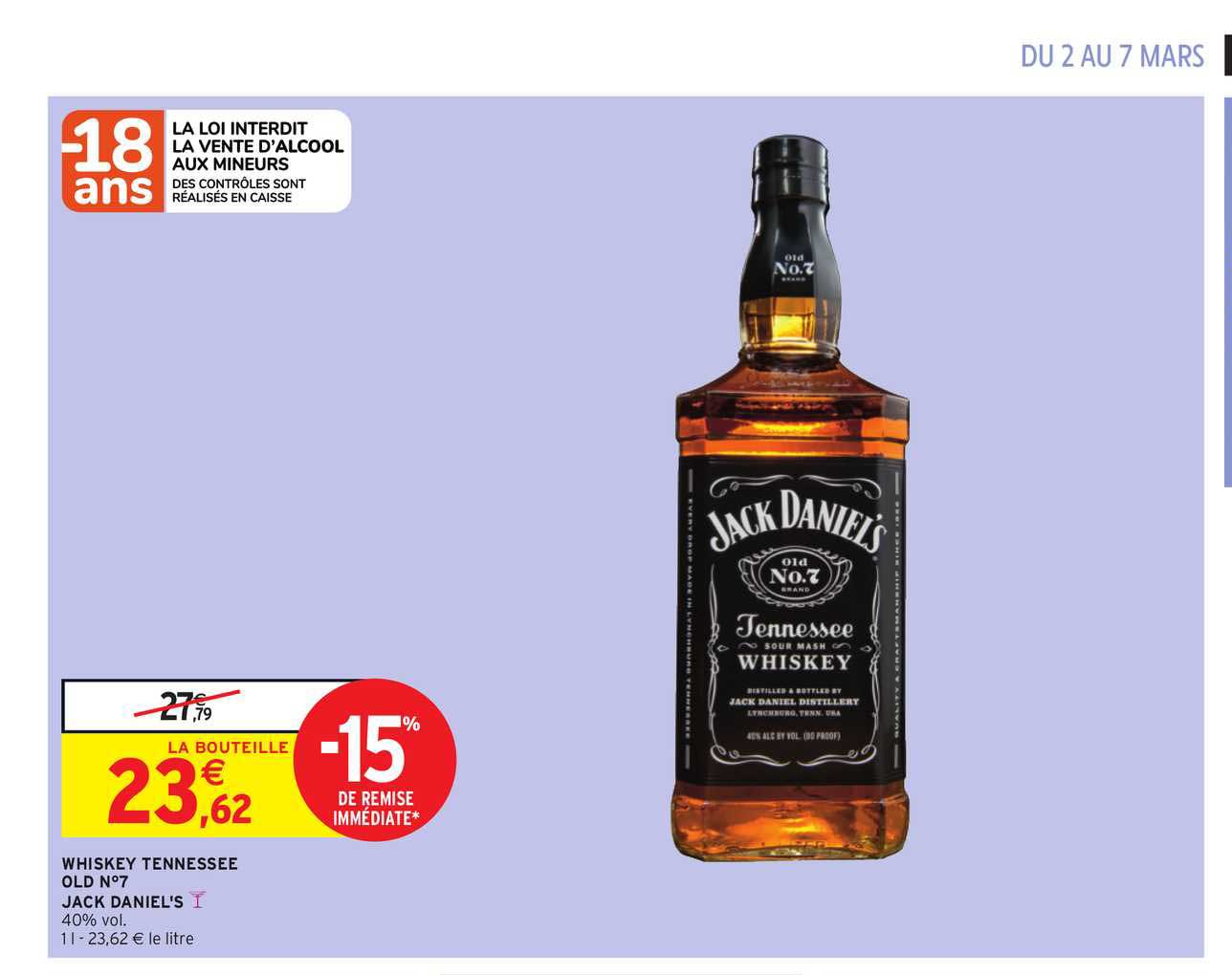 whiskey tennessee old n°7 jack daniel's