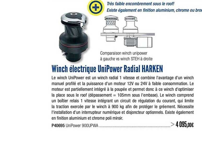winch électrique unipower radial harken