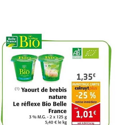 yaourt de brebis nature le réflexe bio belle france