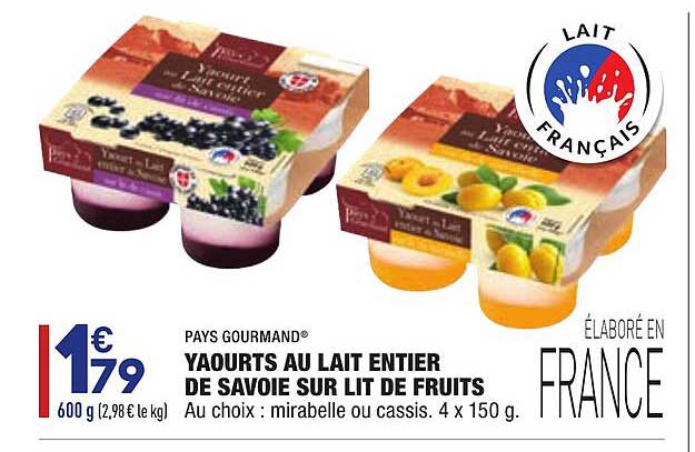 Yaourts Au Lait Entier De Savoie Sur Lit De Fruits Pays Gourmand