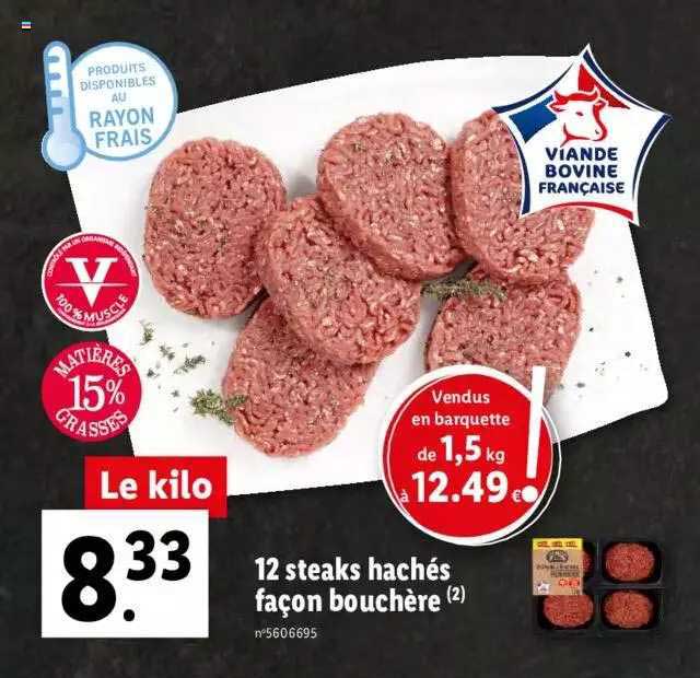 12 steaks hachés façon bouchère