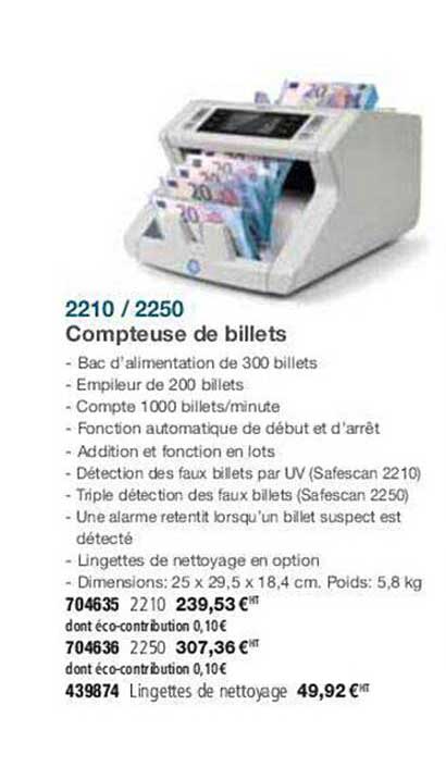 2210 - 2250 compteuse de billets