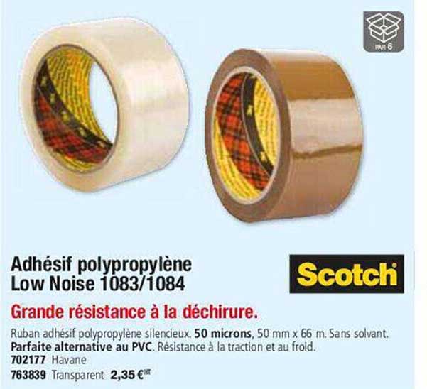 adhésif polypropylène low noise 1083-1084 scotch