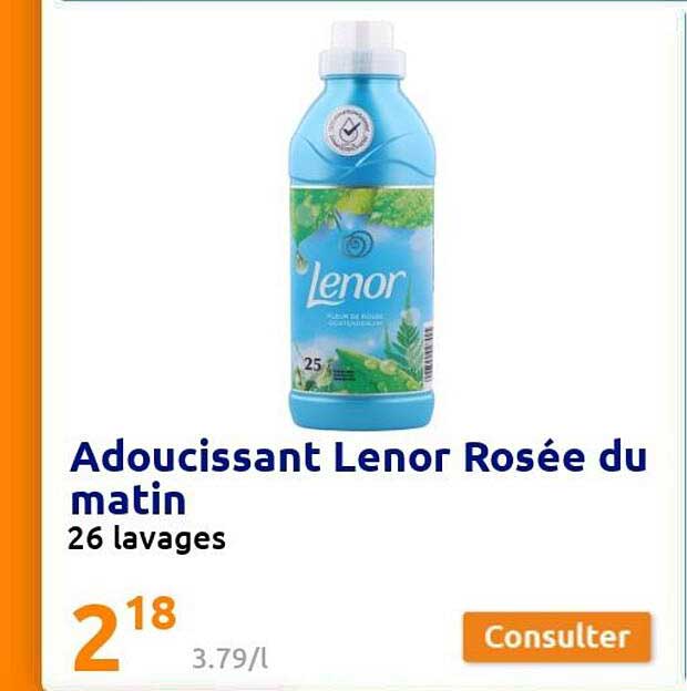 adoucissant lenor rosée du matin