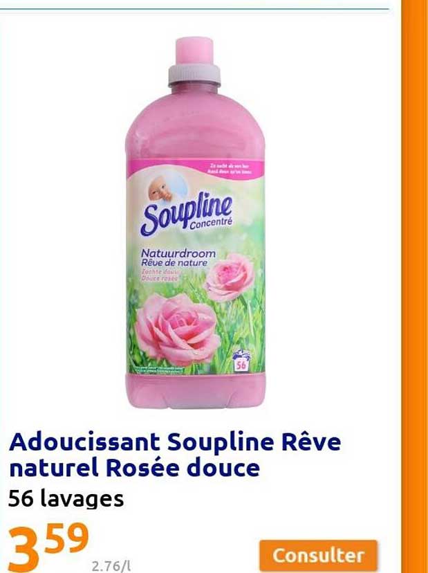 adoucissant soupline rêve naturel rosée douce