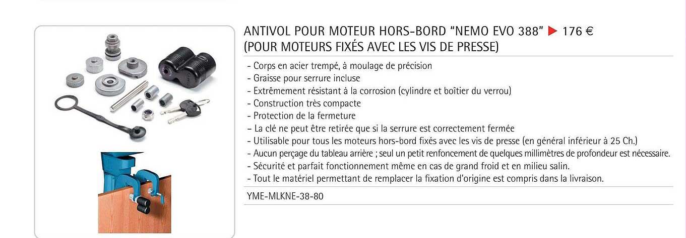 antivol pour moteur hors-bord "nemo evo 388"