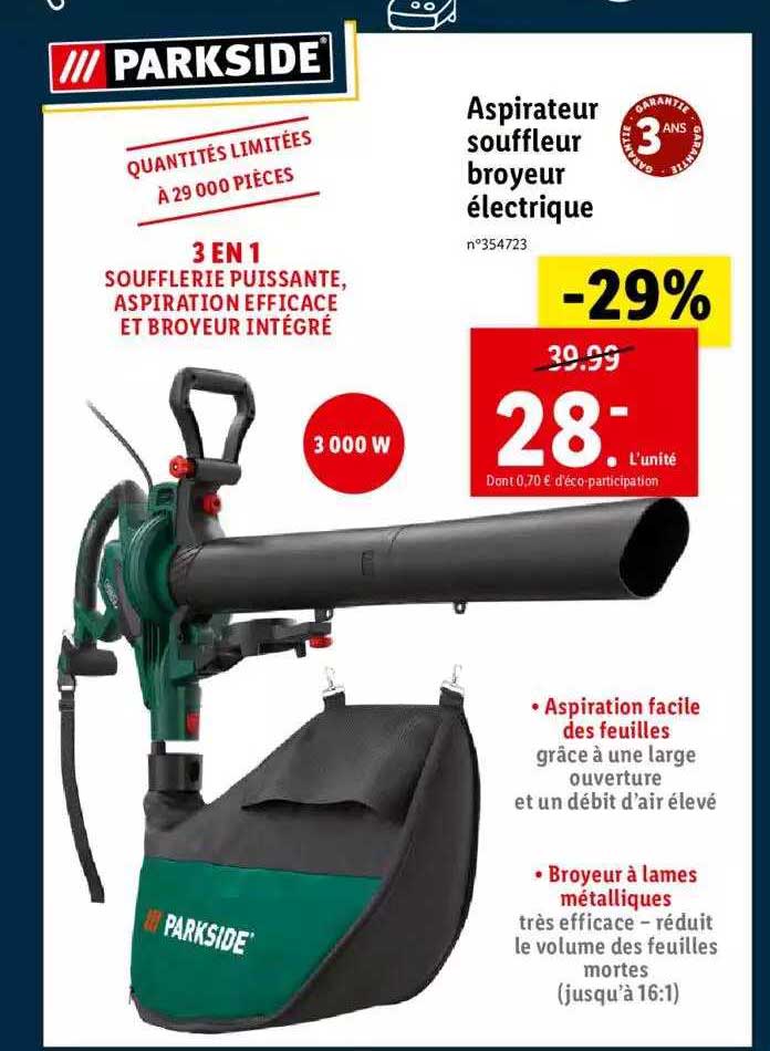 Aspirateur Souffleur Broyeur électrique Parkside