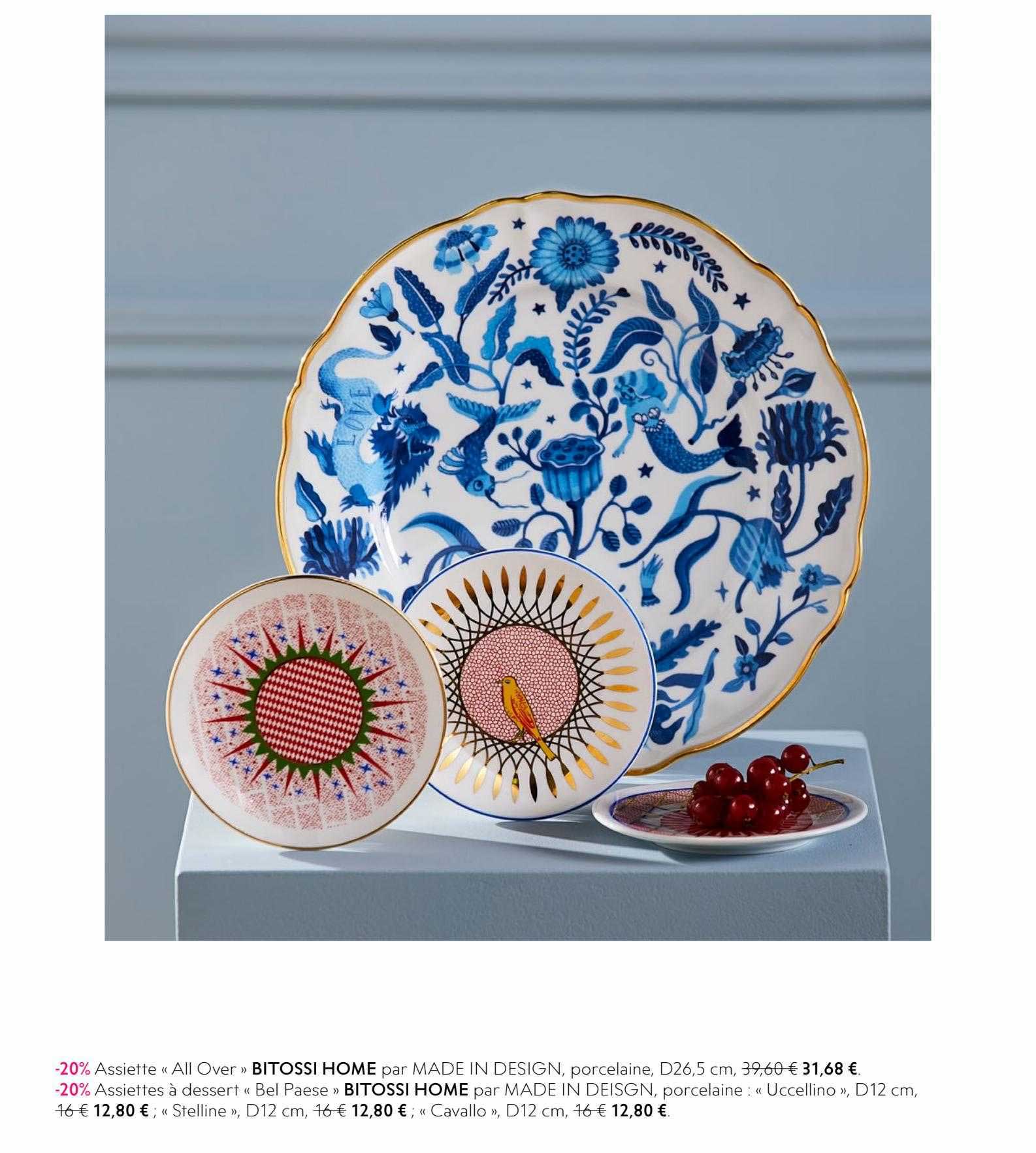 Assiette "all Over" Bitossi Home, Assiettes à Dessert "bel Pause" Bitossi Home,