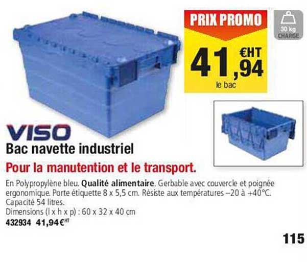 Bac Navette Industriel Viso