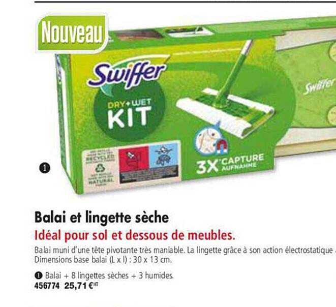 balai et lingette sèche swiffer
