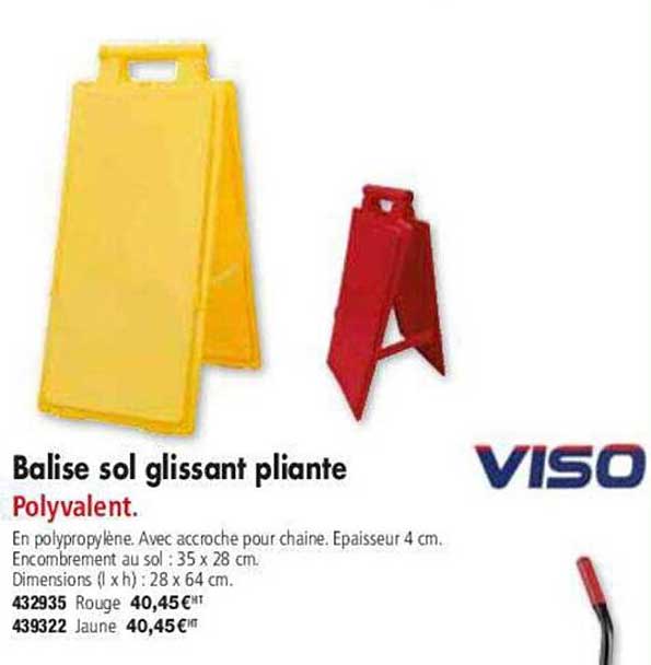 balise sol glissant pliante viso