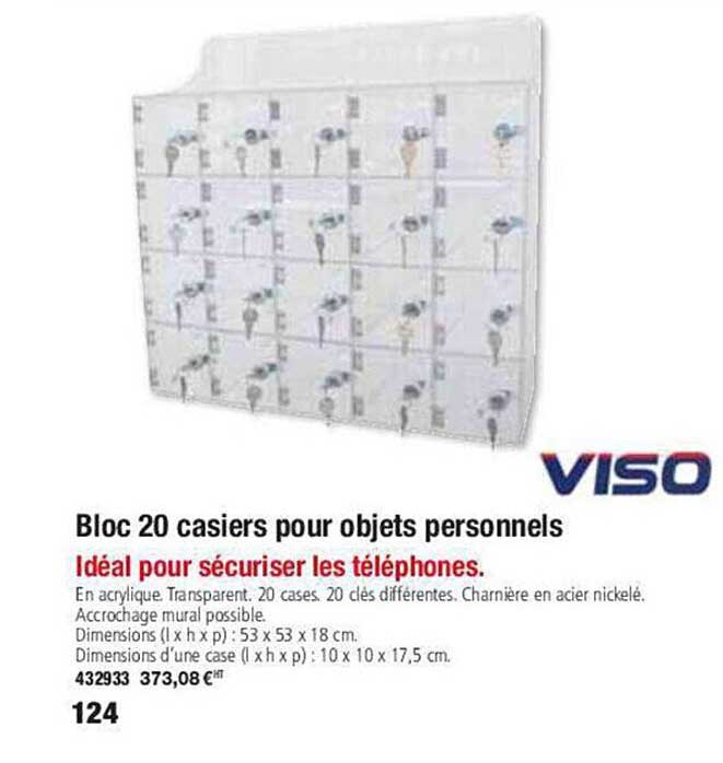 Bloc 20 Casiers Pour Objets Personnels Viso