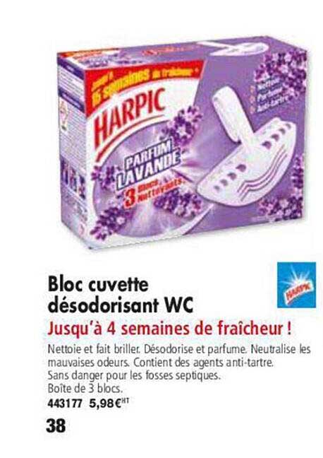 bloc cuvette désodorisant wc harpic