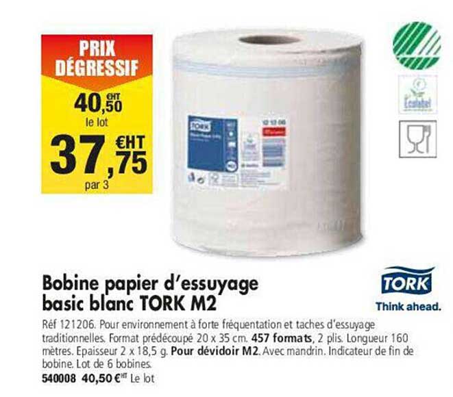 Bobine Papier D'essuyage Basic Blanc Tork M2