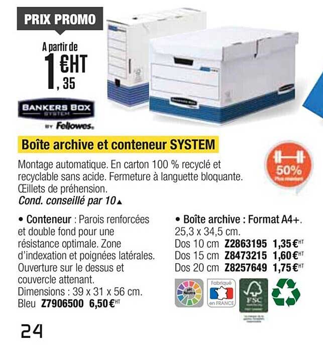 boîte archive et conteneur system