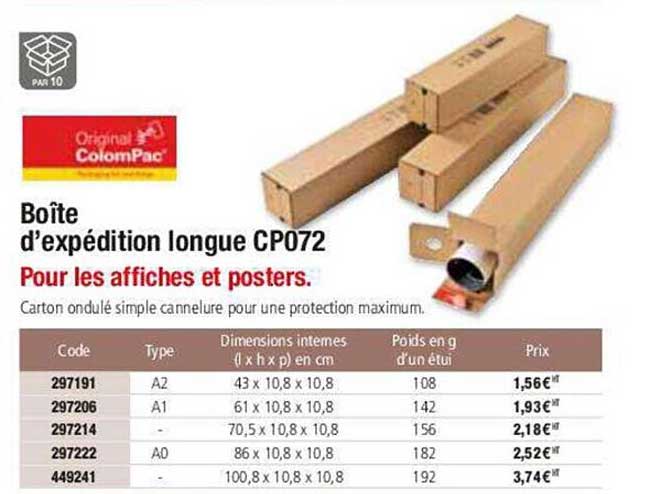 boîte d'expédition longue cp072