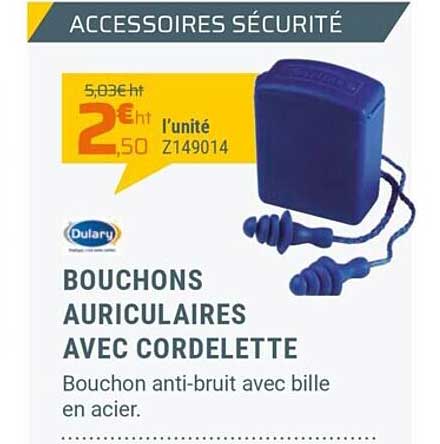 bouchons auriculaires avec cordelette dulary