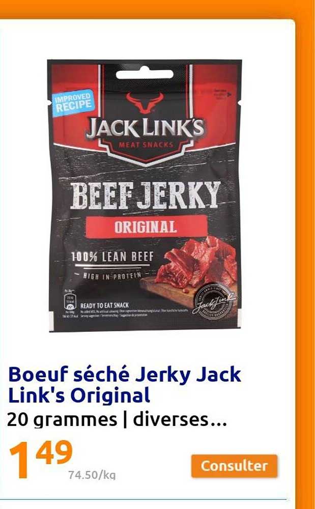 bœuf séché jerky jack link's original