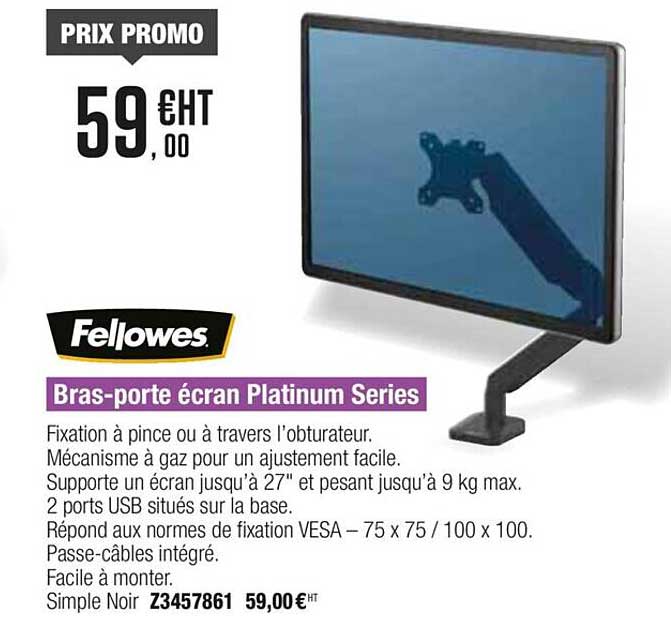 bras-porte écran platinum séries fellowes
