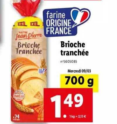 brioche tranchée maître jean pierre