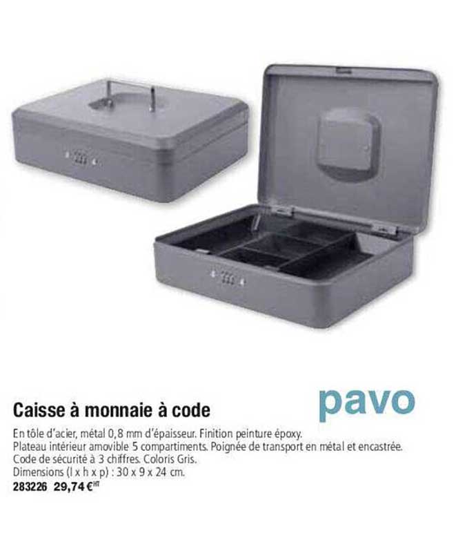 caisse à monnaie à code pavo