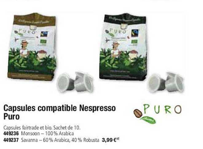capsules compatible nespresso puro