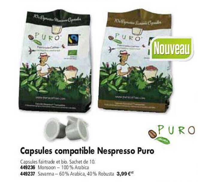 capsules compatible nespresso puro