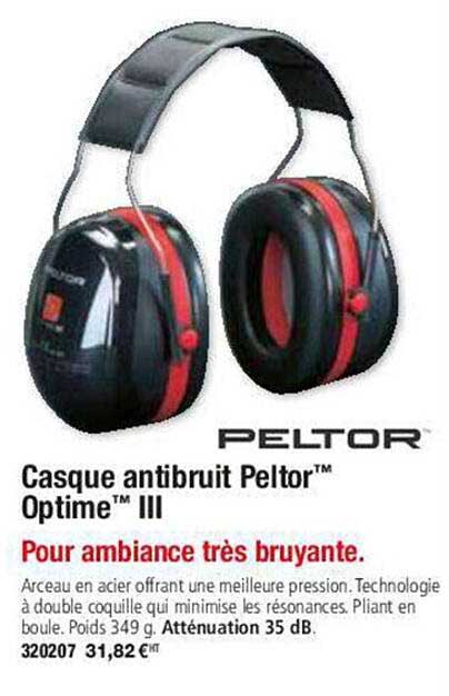 casque antibruit peltor optime III
