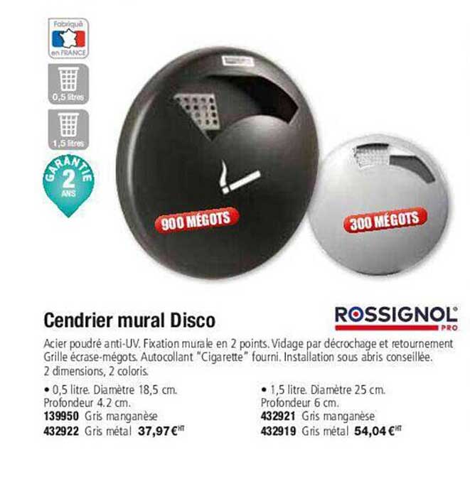 cendrier mural disco rossignol