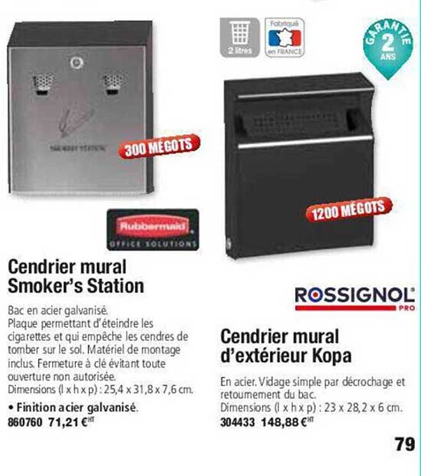 cendrier mural smoker's station, cendrier mural d'extérieur kopa rossignol