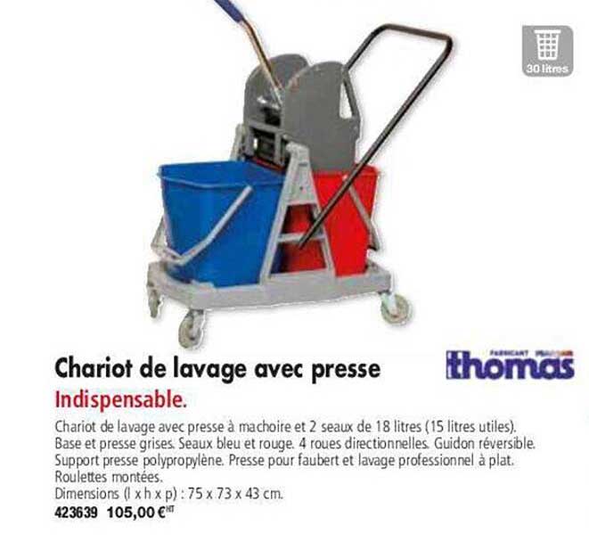 chariot de lavage avec press thomas