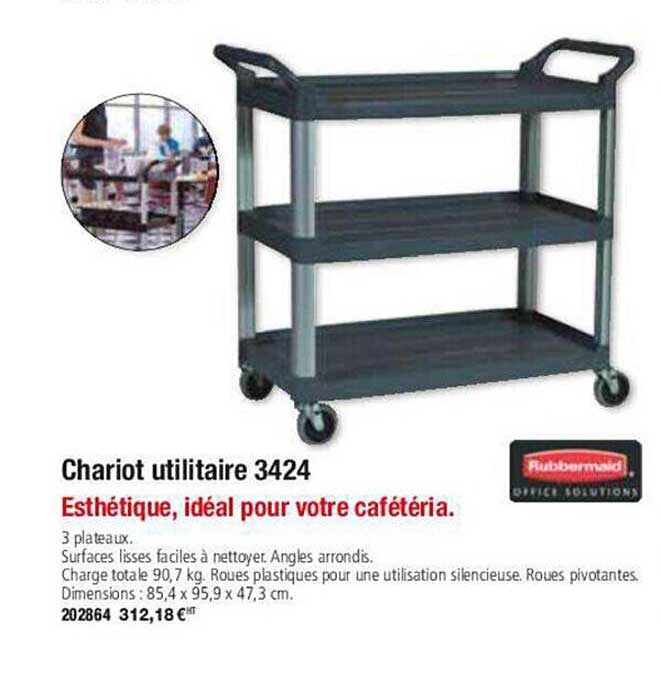 chariot utilitaire 3424 rubbermaid