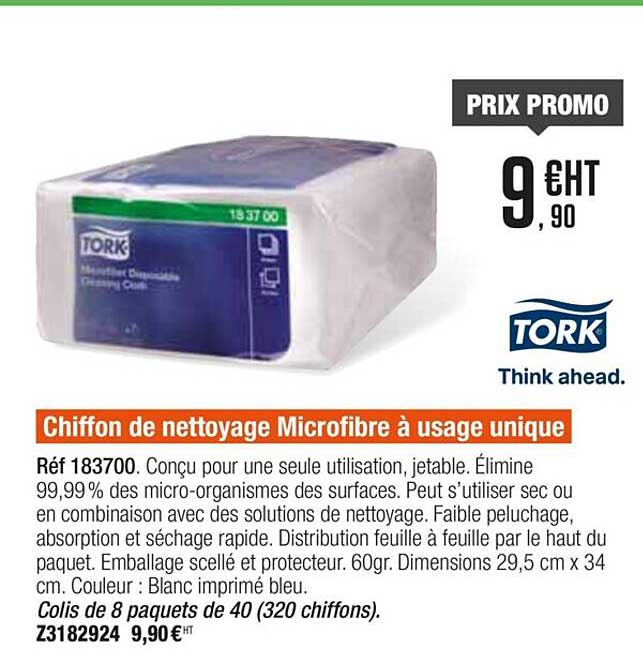 chiffon de nettoyage microfibre à usage unique